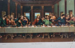 Leonardo: Last Supper - ran postcard from 1920