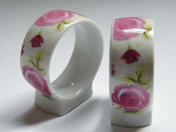 Rózsás porcelán (Adler) szalvétagyűrűk 2 db