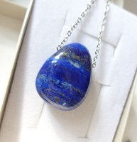 Lapis lazuli medál fém lánccal