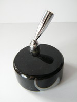 Fekete ónix talpú asztali tolltartó