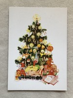 Postatiszta Karácsonyi képeslap, rajzos levelezőlap - Dr. Köhlerné Molnár Katalin rajz