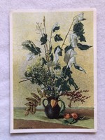 Régi postatiszta Virágos képeslap - H. Muntwyler alkotása