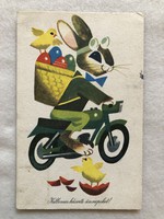 Régi Húsvéti képeslap, rajzos levelezőlap - Lengyel Sándor rajz