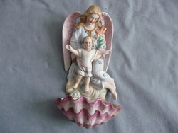 Antique religious object antique porcelain holy water tank angel holy water tank faulty
