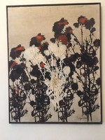 Montage image of Csaba Polgár (1942 - 2016) dandelion textile.