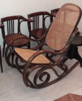Antique thonet style rocking chair renovated