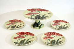 Art Nouveau platter and 4-plate cake platter serving centerpiece set of nail polish?