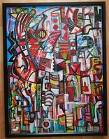 Cesare Tolomelli- Abstract - 80x61 cm akril, farost