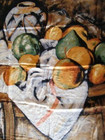 Paul Cézanne csendélet mintás selyemkendő, selyemsál