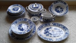 Bohemia porcelán étkészlet kobaltkék mintával