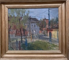 Eastern Jenő (1920-1998) / Lehel tér c. His painting has an original guarantee