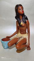 Cortendorf jelzett kerámia ritkaság hawaii lány szobor