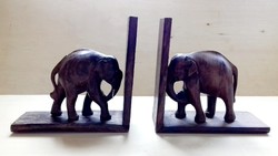Régi diófa elefántos könyvtámasz