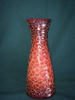 Zsolnay nagyon szép színátmenetes, pikkelyes ökörvér mázas eozin váza 29 cm