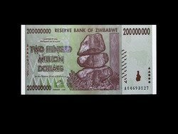 UNC - 200 000 000 DOLLÁR - ZIMBABWE - 2008