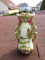 Art nouveau szecessziós majolika váza