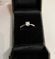 14K white gold ring with zirconia stone - 1.61G