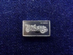 Usa franklin car mini-ingot simplex 1911 .925 Silver 1970 pp (id4356)