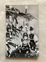 Old Christmas postcard with matyo baby doll