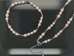 Wonderful cultured pearl hematite set new