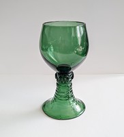 Dark green handcrafted glass cup 12.3Cm