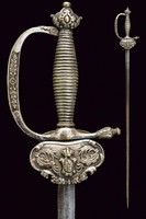 Ezüst markolatú toledói készítésű spanyol királyi udvari kard