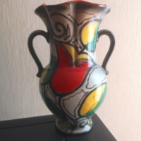 Ditmar Urbach márkájú, német design váza, festett-mázas kerámia