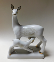 Polonne Soviet / Russian porcelain figure - deer and kid