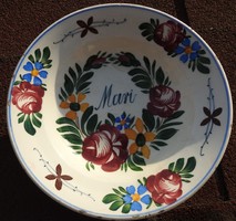Antique plate from Telkibánya with the inscription mari