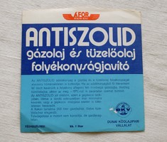 Retro matrica Áfor Antiszolid gázolaj és tüzelőolaj folyákonyságjavító Dunai Kőolajipari Vállalat