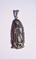 Virgin Mary Mexican silver pendant