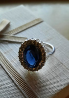 London kék kristályköves ezüstözött gyűrű