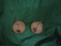 Antik virágos gömbgyertyák - 2 darab