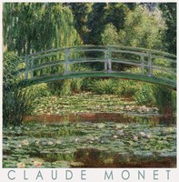 Claude Monet Japanese Bridge and Water Lily Lake Giverny 1899 Reprint Poster Garden Landscape Waterlily Willow