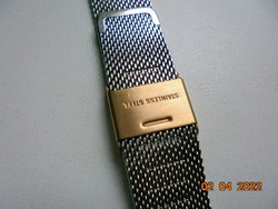 Cluse stainless steel mesh silver-plated watch strap with gold-plated release buckle