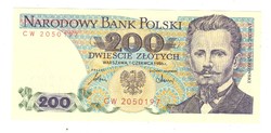 200 zloty zlotych 1986 Lengyelország 2. UNC