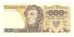 500 zloty zlotych 1982 Lengyelország 1. UNC