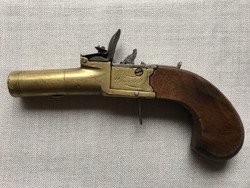 XVIII.szd. London tengerész réz kovás pisztoly