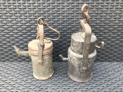 2 miner's carbide lamps