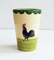 Zell ceramic rooster-hen mug glass