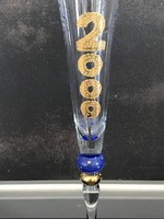 Hand-painted champagne glass from 2000, 27.5 cm high