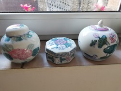 Kínai porcelán tárolók  3 db