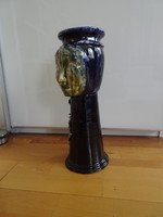 Pottery floor vase with a special majolica head