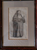 Herman Lipót Paris, 1911: Nun / Graphite