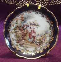 Limoges-i porcelán tányérka saját tartóval (L2423)
