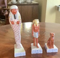 Extrém ritka herendi porcelán egyiptomi figurák, egyben eladók