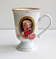 Aranyozott Mozart talpas nagy csésze bögre 11x8cm