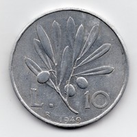 Olaszország 10 olasz Lira, 1949