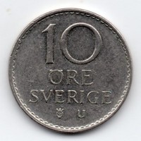 Svédország 10 svéd öre, 1973
