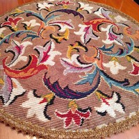 Beautiful kelim, hand-embroidered tablecloth, 70 cm in diameter
